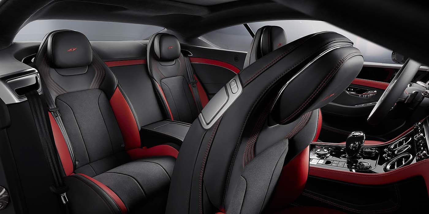 Bentley Ho Chi Minh Bentley Continental GT S coupe in Beluga black and Hotspur red hide with S emblem stitching